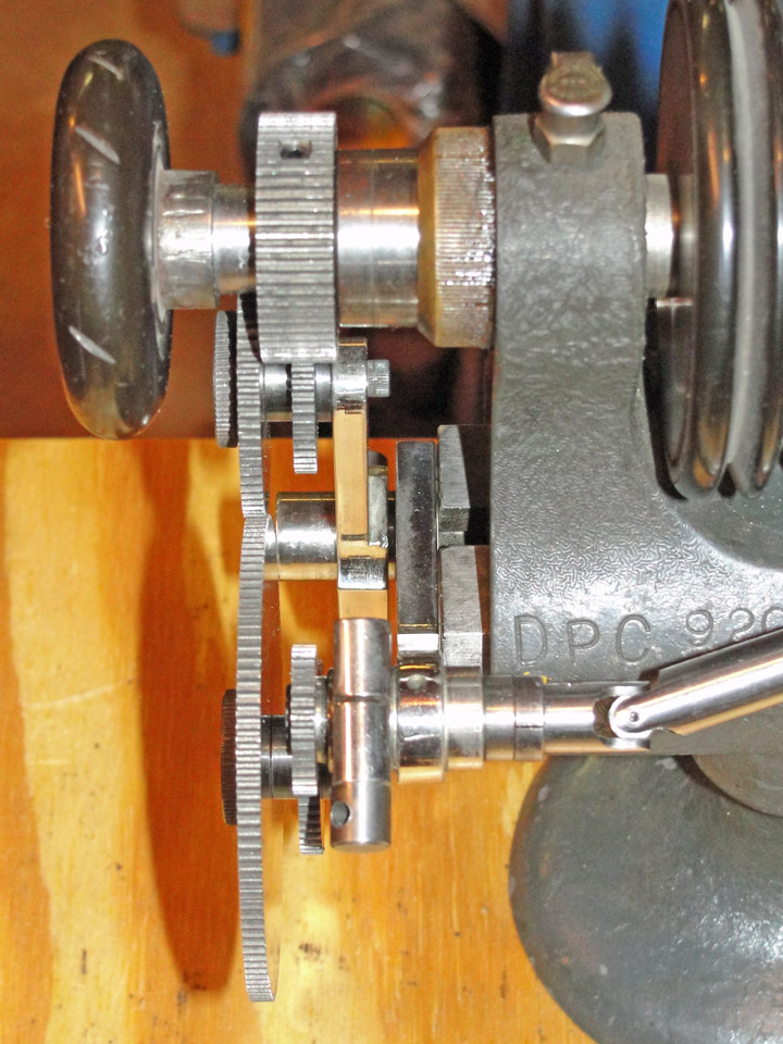 Four-axis gear train, another view