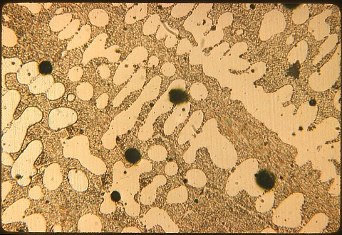 Eutectic microstructure of underpoled copper, 200X etched