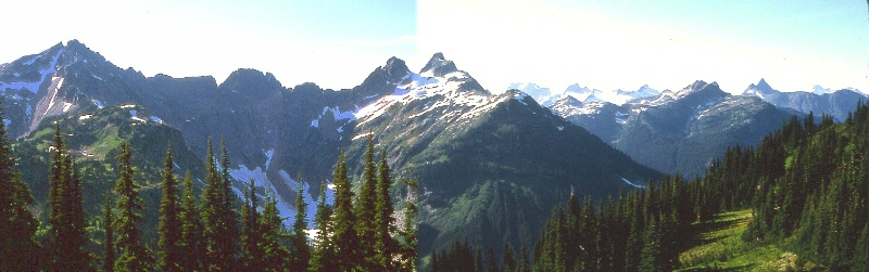 Panorama looking north from Cloudy Pass September 1968