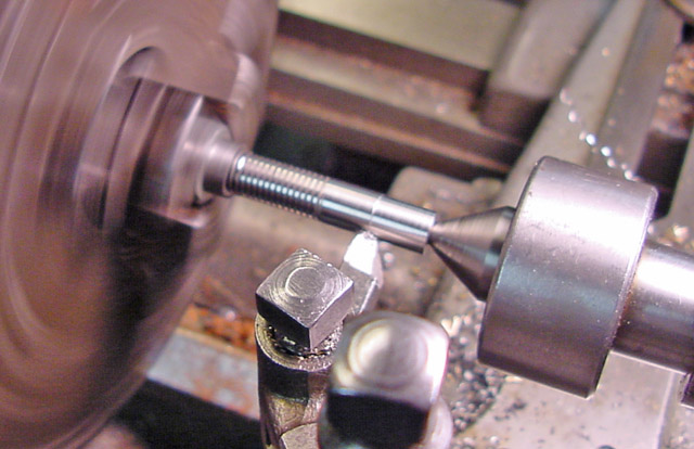 Making the new shaft from a 5/16-24 stainless steel Allen head screw