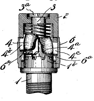 Cross section of ratchet mechanism in US Patent 813,586