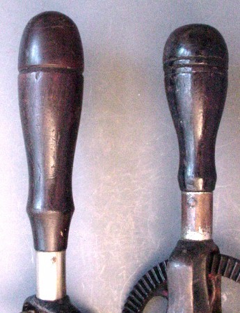 Millers Falls No.2 eggbeater drill Types L0 - L2 handle comparison